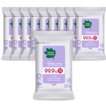 그린핑거 유아용품 휴대용 소독티슈 20매, 10팩
