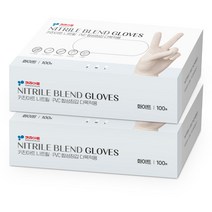 키친아트 니트릴 PVC 다목적용 합성장갑 화이트 M, 200개, 2개