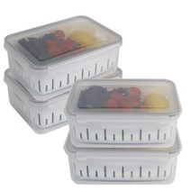 제오닉 과일 야채 채소 보관 물빠짐 채반 밀폐용기 2.7L, 4개, 용기4개
