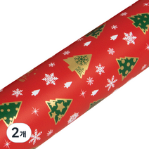 좋은기븐 해피트리 크리스마스 포장지 20m, 레드, 2개