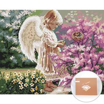 아트조이 DIY 보석 십자수 캔버스형 50 x 40 cm, 천사의 손짓, 1세트