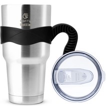 캐리보틀 몬스터 텀블러 + 전용 손잡이 세트, 스틸(텀블러), 블랙(손잡이), 900ml