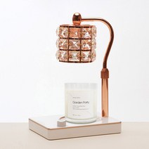 캔들백화점 스퀘어 크리스탈 루시드 캔들워머 로즈골드화이트+소이 캔들 280g세트, 가든파티