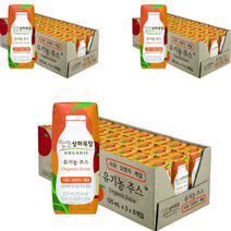 상하목장 유기농 주스 사과오렌지케일, 125ml, 72개
