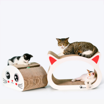 고양이 대형 얼굴 분리 스크래쳐 + 캣닢, 혼합색상, 1세트