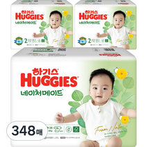 하기스 NEW 네이처메이드 밴드형 기저귀 아동공용 소형 2단계(4~8kg), 348매