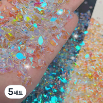 알리다 유리 얼음네일 빔보석 파츠 종합 100p 세트, 5세트