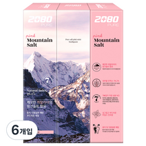 2080 퓨어 마운틴 핑크 솔트 치약, 120g, 6개입