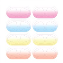 루다몰 에어팟 철가루 방지 스티커 4종 세트, 그라데이션 디자인 화이트배색