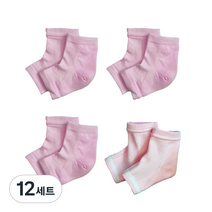 생활더하기 풋케어 발 뒤꿈치 보습 패드 양말 핑크, 12세트, 1개