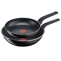 테팔 티타늄 액티쿡 프라이팬 2종세트, 블랙커피, 프라이팬 24cm + 볶음팬 28cm