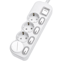 에코파워탭 국산 LED 개별 멀티탭 4구 EPM-L304SS 안전커버, 4.5m, 1세트
