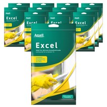 안셀 엑셀 라텍스 고무장갑 M, 레몬 옐로우, 12개, 중(M)