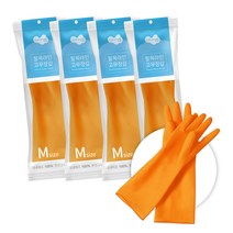 러버랩 팔목라인 고무장갑 중(M), 오렌지, 5개