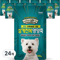 푸르미 강아지 몬스터 굿 라이프 영양죽, 삼계전복, 120g, 24개