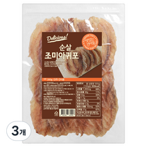 해맑은푸드 조미 순살 아귀포 대 300g, 3개