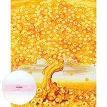 디클레어 DIY 패브릭형 보석십자수 세트 50 x 40 cm, F6020 금전수, 1세트