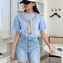 투데이앤룩 여성용 데일리 반팔 티셔츠