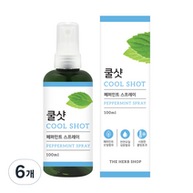더허브샵 쿨샷 스프레이 페퍼민트향, 100ml, 6개