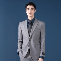 리버클래시 남성용 스타체크 슬림핏 스판 반우라 정장 자켓 LGS11409