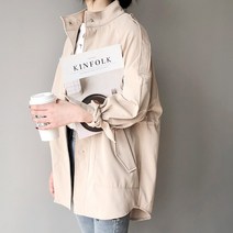 마이시즌 여성용 하이넥 캐쥬얼 야상