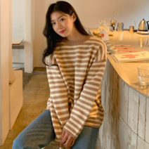 반에이크 여성용 도도리 스트라이프 니트