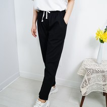 빅걸스토리 여성용 빅사이즈 밴딩 면 스판 데일리 캐주얼 긴바지 9809