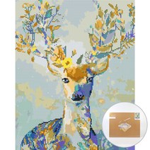 아트조이 DIY 보석 십자수 캔버스형 50 x 40 cm, 미라클 꽃사슴, 1세트