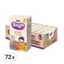 맘마밀요미요미 유기농 주스 125ml, 사과 포도배, 72개