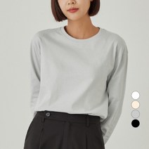ELLE PARIS 여성 릴렉스핏 긴팔 티셔츠