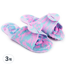 온누리산업 칸토스 양면 지압 양쪽 실내화 M, 3개, 혼합색상