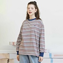 샐러드볼즈 여성용 시그니처 스트라이프 롱 슬리브 티셔츠 SS211TS01WN
