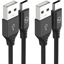 신지모루 더치패브릭 USB C타입 고속충전 케이블 1m, 블랙, 2개입