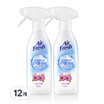 에어후레쉬 공기 탈취제 크리스탈 워터 스프레이 산뜻한 부케향 본품, 400ml, 12개