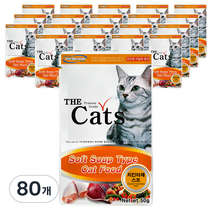 더캣츠 소프트 스프 타입 고양이간식 파우치, 치킨 + 야채 혼합맛, 80개