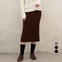 ELLE PARIS 여성용 니트 밴딩 롱스커트