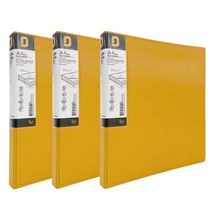 오렌지오피스 플러쉬 포켓 클리어 D링 바인더 20매, 옐로우, 3개