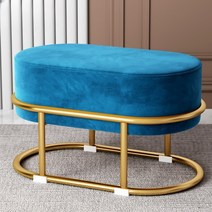 므뮤 벨벳 라이트 인테리어 스툴 의자, 라운드 D