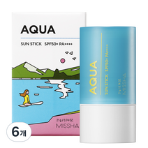 미샤 올 어라운드 세이프 블록 아쿠아 선스틱 SPF50+ PA++++, 21g, 6개