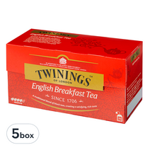 트와이닝 잉글리쉬브랙퍼스트 티백, 50g, 5box