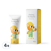 처음 어린이 무불소 치약 망고맛, 50g, 4개