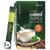 믹스원 디카페인 스테비아 커피믹스, 9.5g, 30개입, 2개