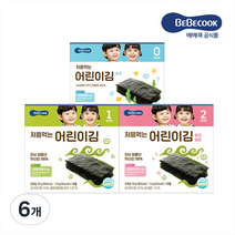 베베쿡 처음 먹는 어린이 김 15g, 핑크솔트, 6개