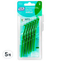 테페 ㄱ자형 치간칫솔 인터덴탈 브러쉬 앵글 0.8mm 초록, 6개입, 5개