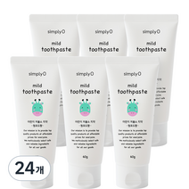 심플리오 마일드 어린이 저불소치약 청포도향, 60g, 24개