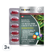내츄럴플러스 식후 혈당상승 억제 바나바, 60정, 3개