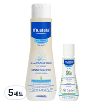 무스텔라 젠틀 샴푸 200ml + 노-린스 클렌징 워터 50ml 세트, 5세트