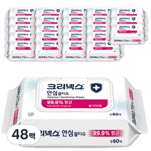 크리넥스 안심 물티슈 캡형, 60매, 48팩