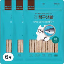 네츄럴랩 강아지 견탐구생활 스틱 간식 100g, 대구, 6개