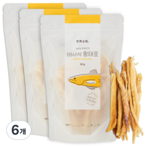 반려소반 강아지 수제 간식, 6개, 황태포